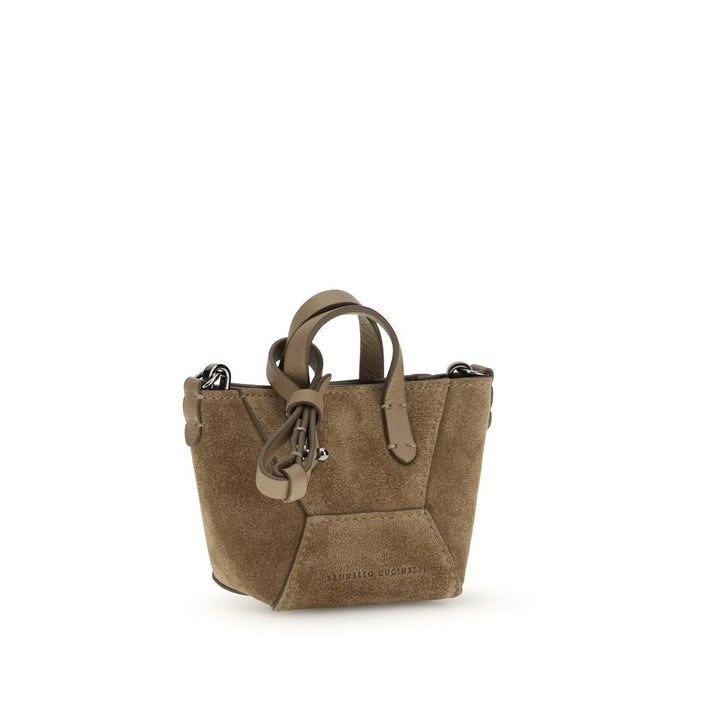 Sac porté épaule Brunello Cucinelli en veau marron Bos Taurus