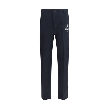 Pantalon décontracté en coton bleu Gucci