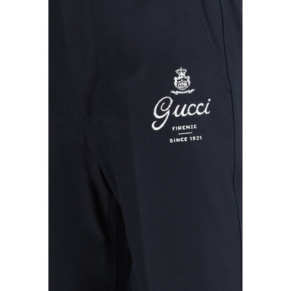 Pantalon décontracté en coton bleu Gucci