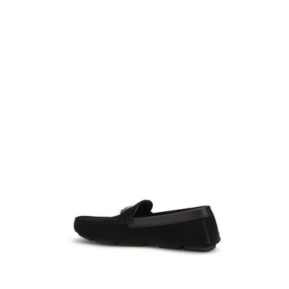Dolce & Gabbana Black Calf Leather Bos Taurus Slip-On Loafers