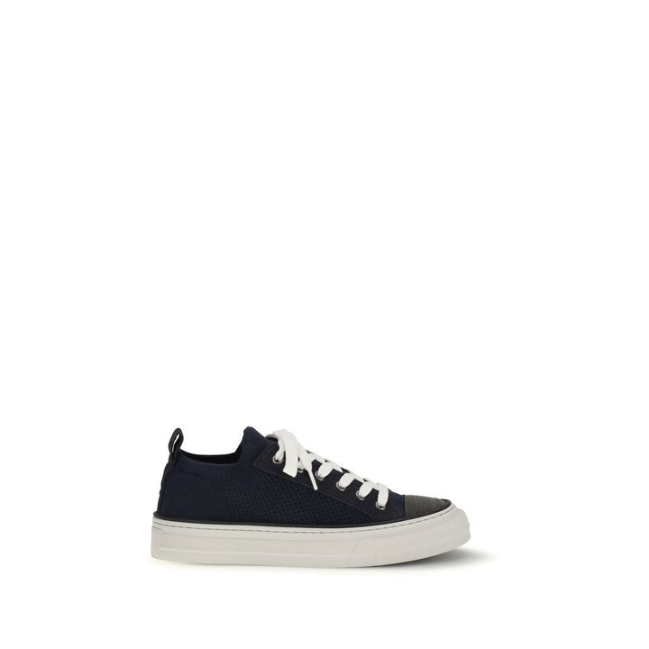 Brunello Cucinelli Zapatillas Bajas de Algodón Azules