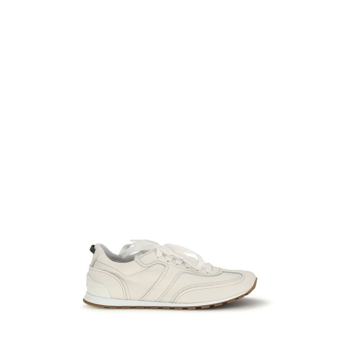 Zapatillas bajas de piel de becerro blanca Bos Taurus Brunello Cucinelli