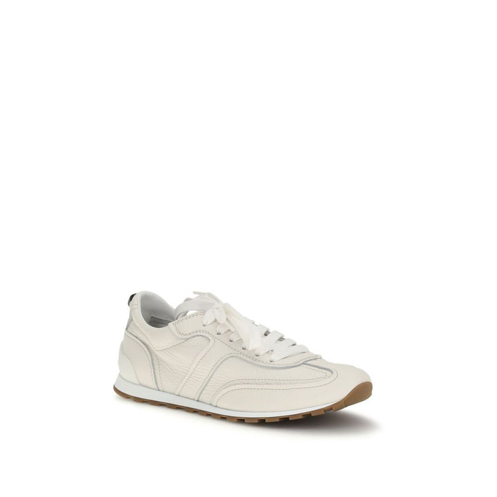 Zapatillas bajas de piel de becerro blanca Bos Taurus Brunello Cucinelli