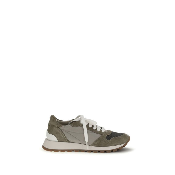Zapatillas deportivas bicolor de piel de becerro Bos Taurus de Brunello Cucinelli
