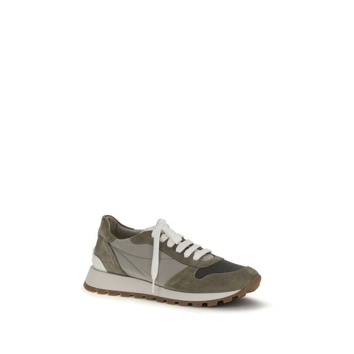 Zapatillas deportivas bicolor de piel de becerro Bos Taurus de Brunello Cucinelli
