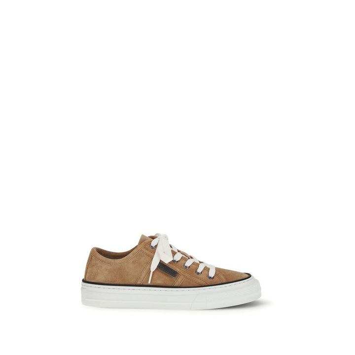Zapatillas bajas Brunello Cucinelli de piel de becerro beige Bos Taurus