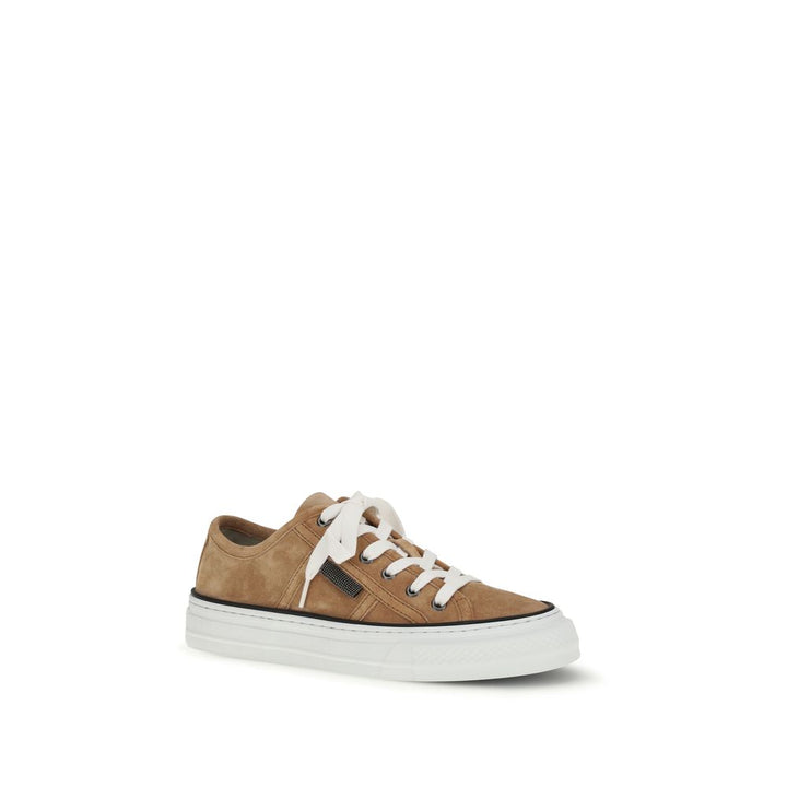 Zapatillas bajas Brunello Cucinelli de piel de becerro beige Bos Taurus