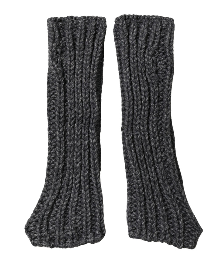 Mitaines en tricot gris en acrylique Dolce & Gabbana
