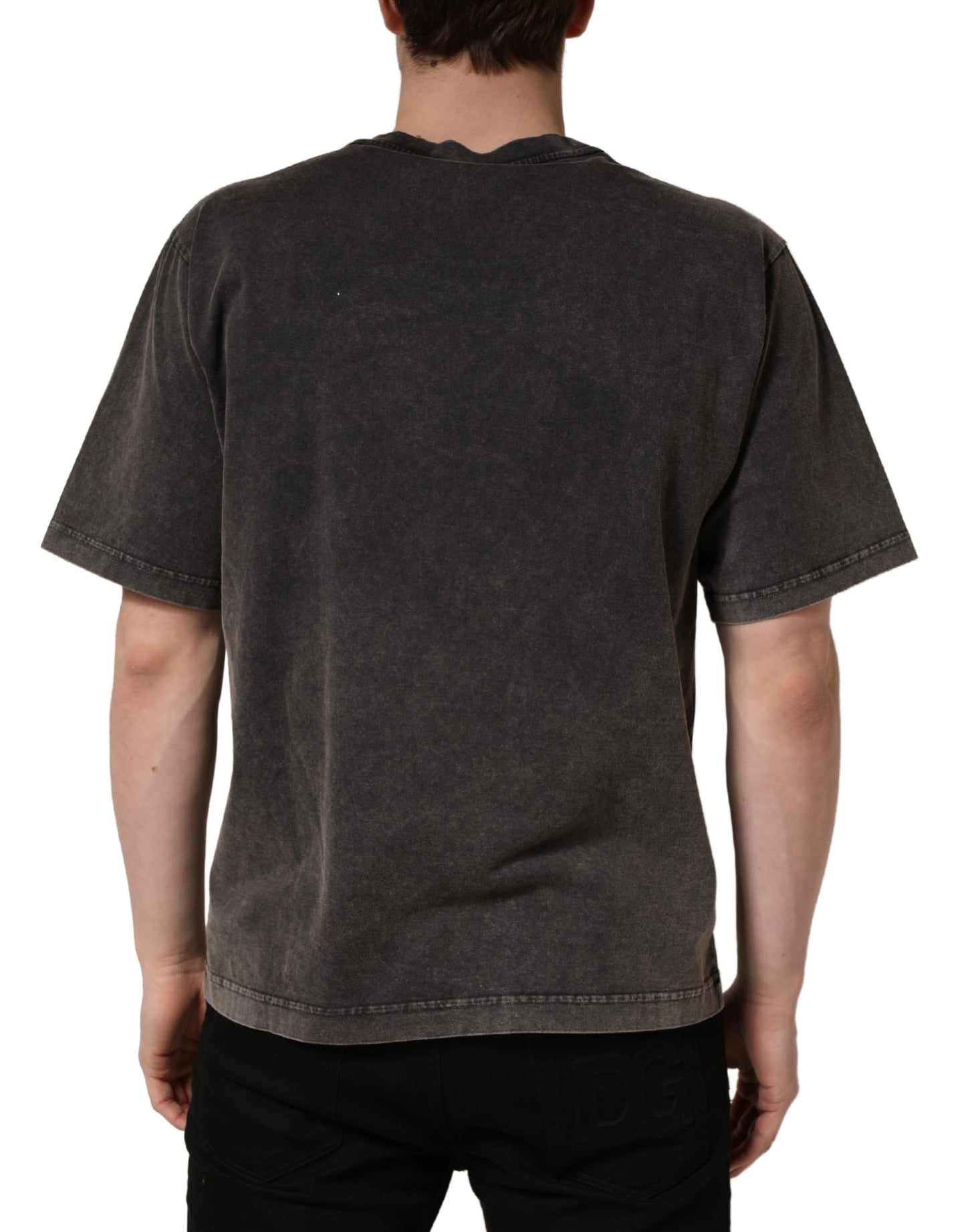 T-shirt col rond homme Dolce & Gabbana gris orné du logo
