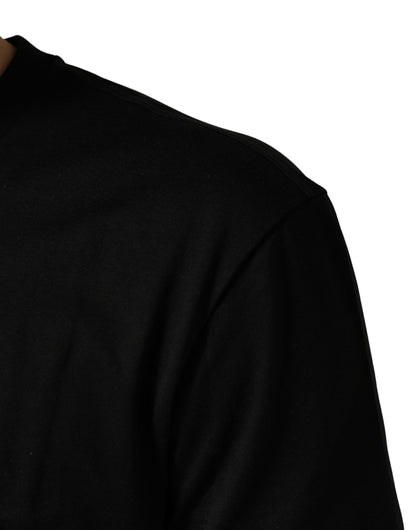 Camiseta de algodón con cuello redondo y estampado DG con logo MASQ en negro +39