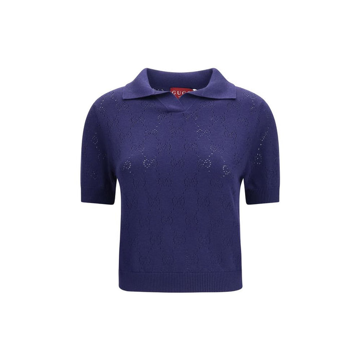 Gucci Blue Silk Dress Shirt