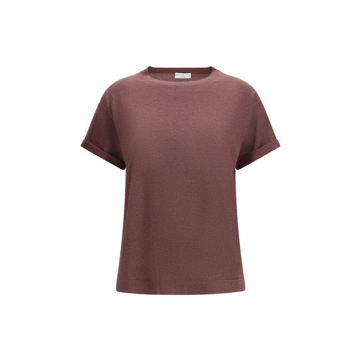T-shirt Brunello Cucinelli en nylon bordeaux