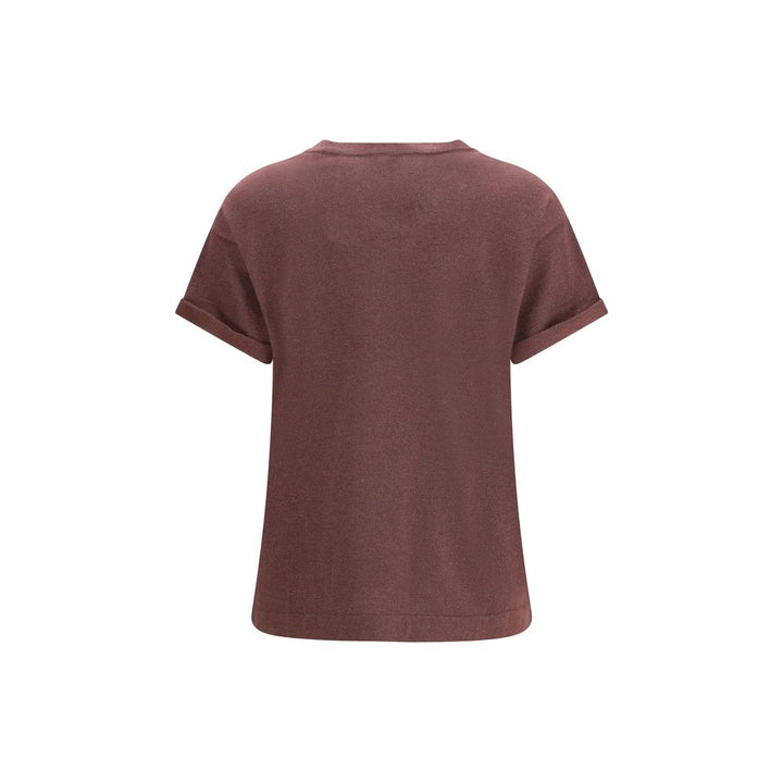 T-shirt Brunello Cucinelli en nylon bordeaux