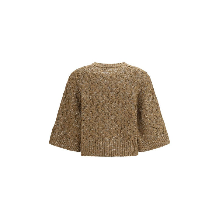 Sweat-shirt Brunello Cucinelli en soie beige