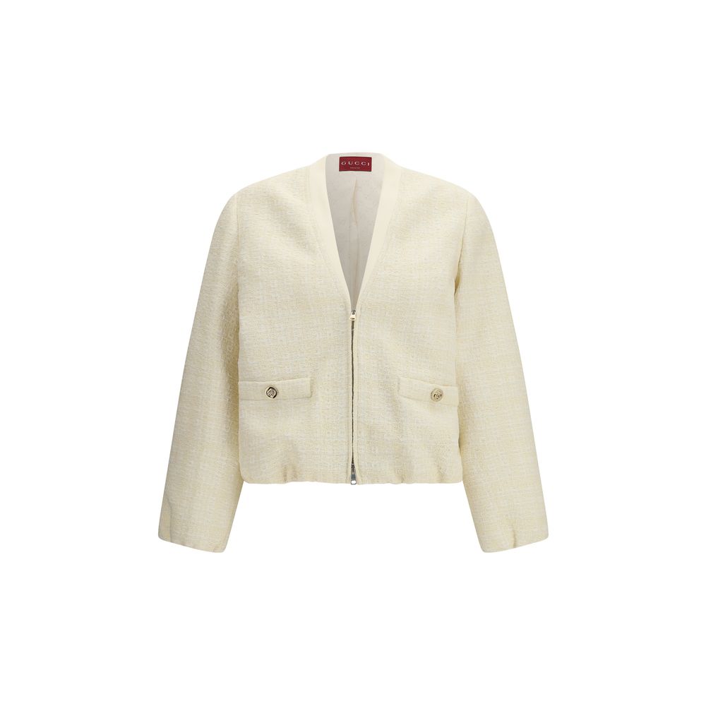 Chaqueta bomber Gucci de algodón beige