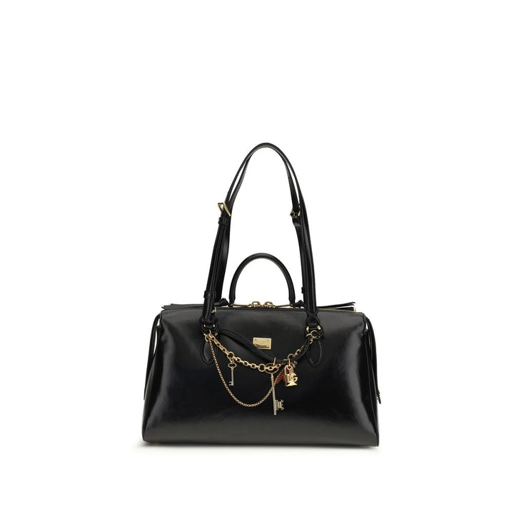 Bolso de Hombro de Piel de Becerro Negra Bos Taurus Dolce & Gabbana