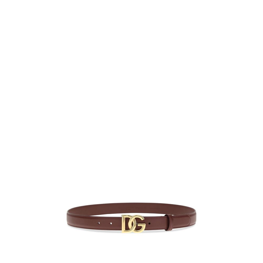 Cinturón Regular Dolce & Gabbana de Piel de Becerro Burdeos Bos Taurus