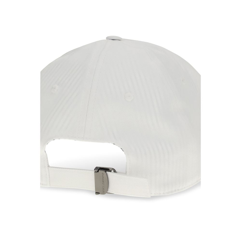 Gorra de algodón blanca Dolce & Gabbana (gorra de béisbol)