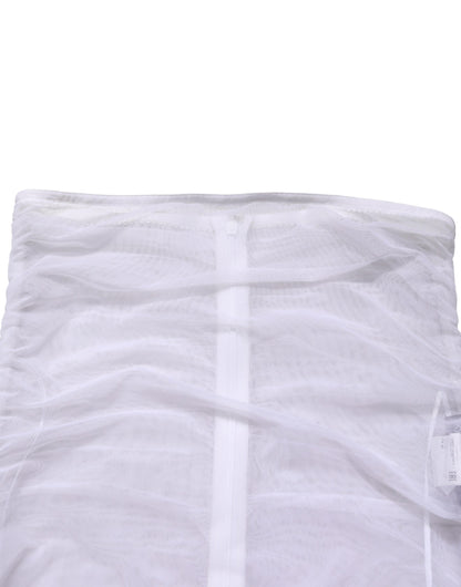 Robe longue fourreau Dolce & Gabbana en nylon extensible transparent blanc