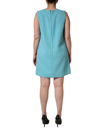 Robe mini débardeur en laine bleu et rose Dolce & Gabbana