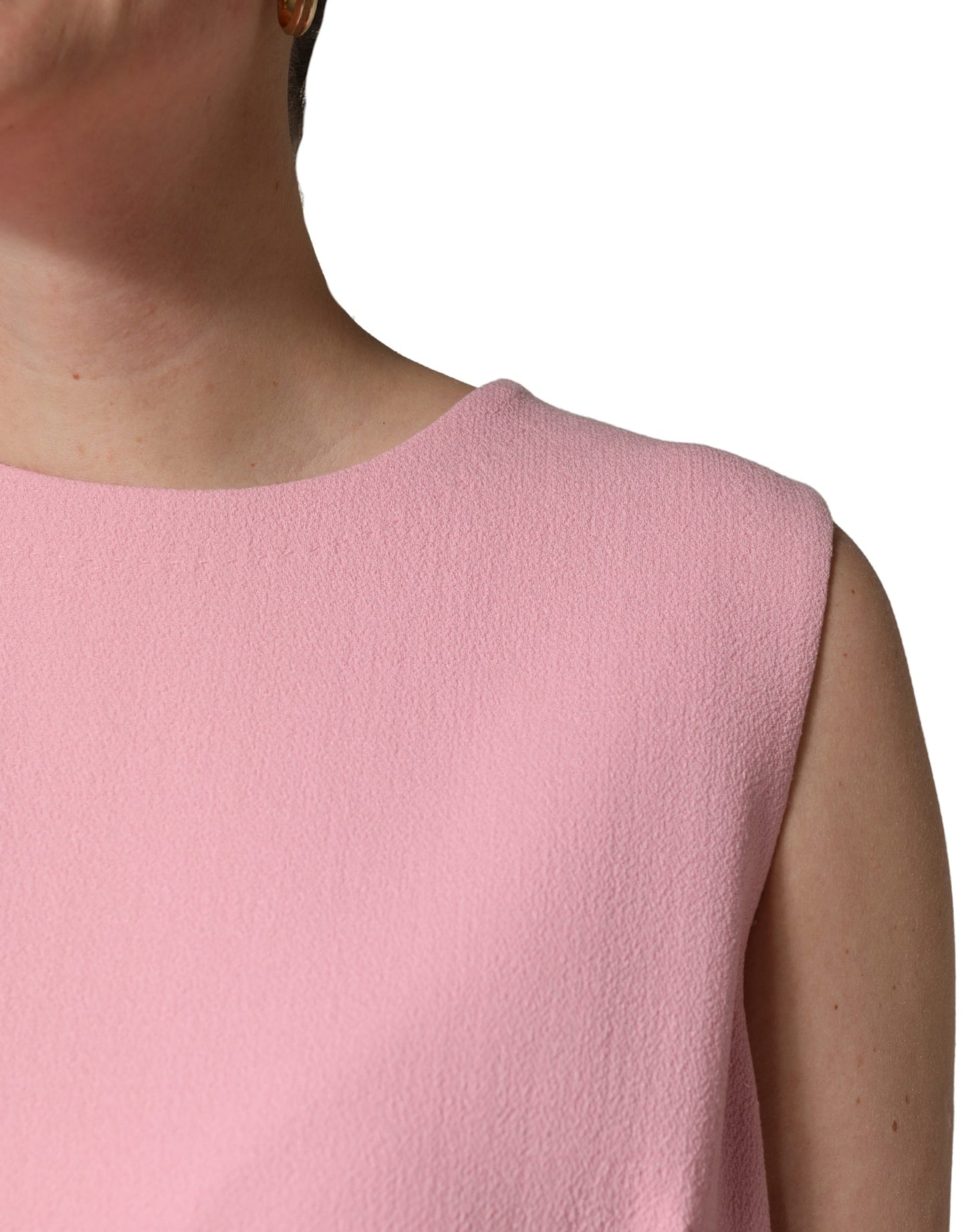 Robe mini débardeur en laine bleu et rose Dolce & Gabbana