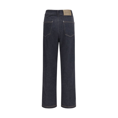 Max Mara Pure Blue Cotton Straight-Leg Jeans