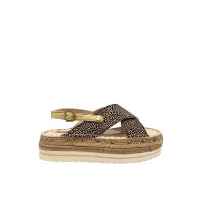 Borbonese Beige Textile Women Sandal