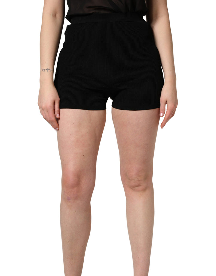 Pantalones cortos Dolce & Gabbana negros de viscosa de talle alto