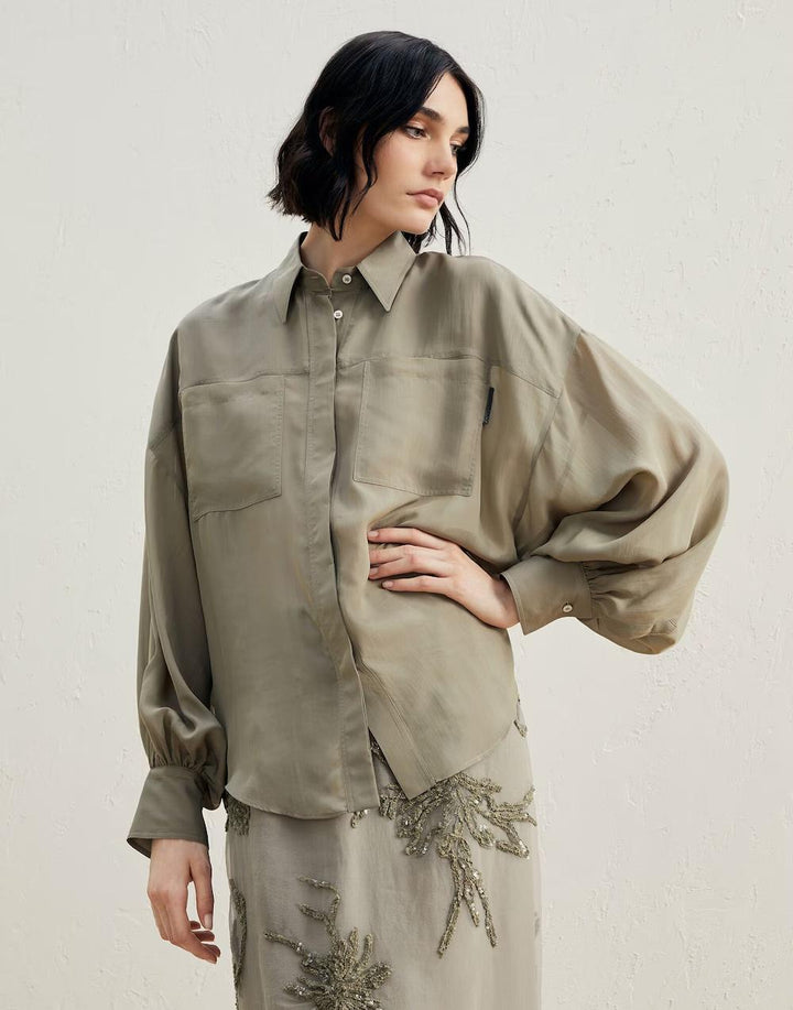 Brunello Cucinelli Bicolor Viscose Shirt