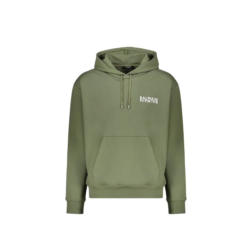 Sudadera con capucha bicolor de algodón Balmain