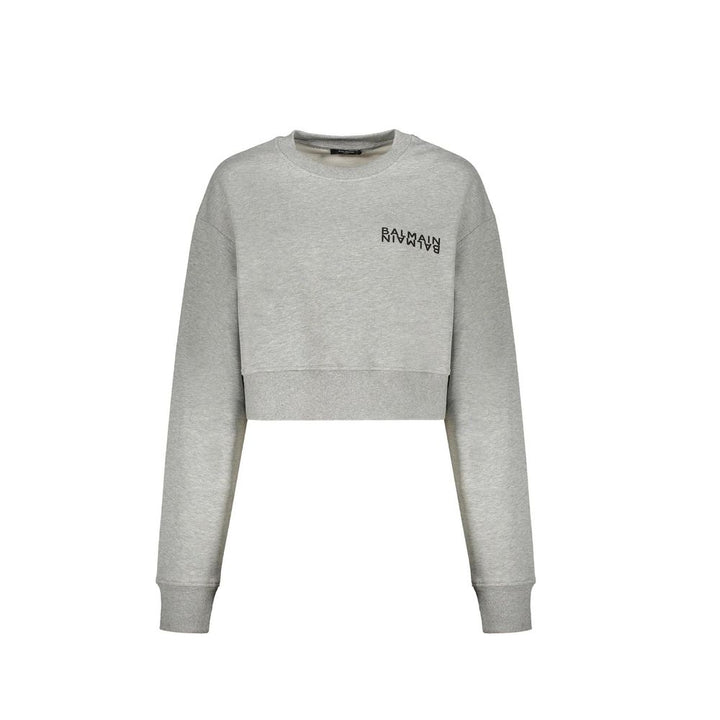 Sweat-shirt Balmain en coton gris