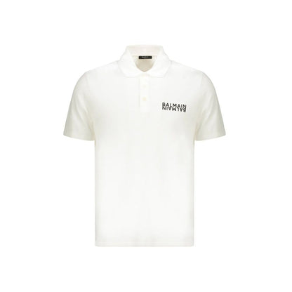 Polo Balmain en coton blanc