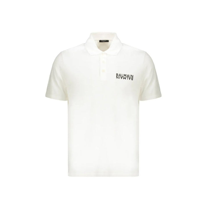 Polo Balmain en coton blanc