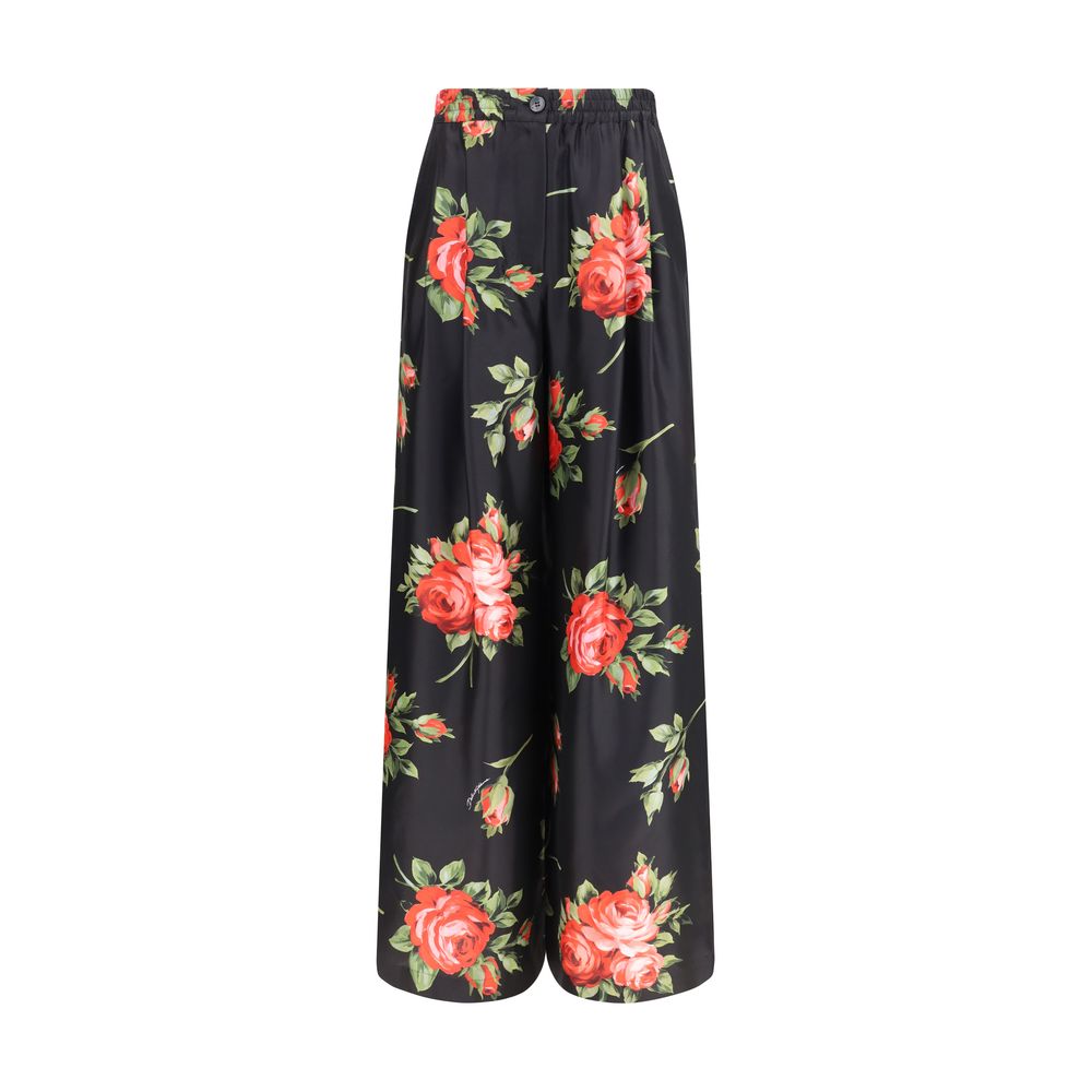 Pantalones informales de seda multicolor Dolce & Gabbana