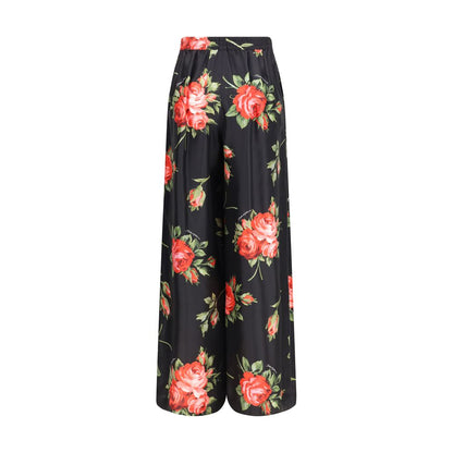 Pantalones informales de seda multicolor Dolce & Gabbana