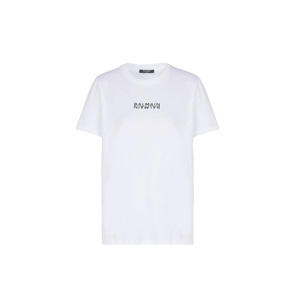 T-shirt en coton blanc Balmain