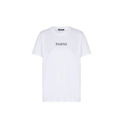 T-shirt en coton blanc Balmain