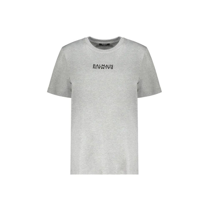 T-shirt gris en coton Balmain