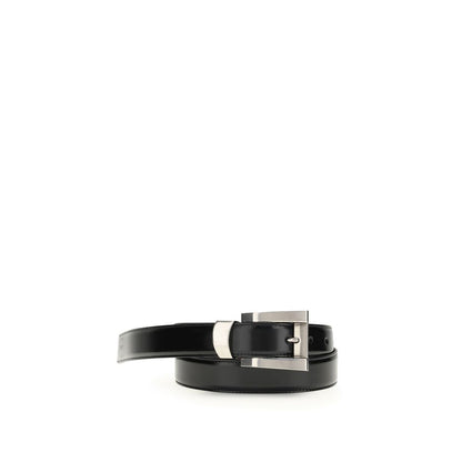 Cinturón regular Versace de piel de becerro negra Bos Taurus