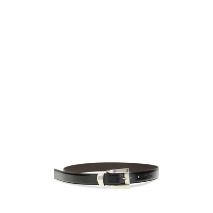 Cinturón regular Versace de piel de becerro negra Bos Taurus