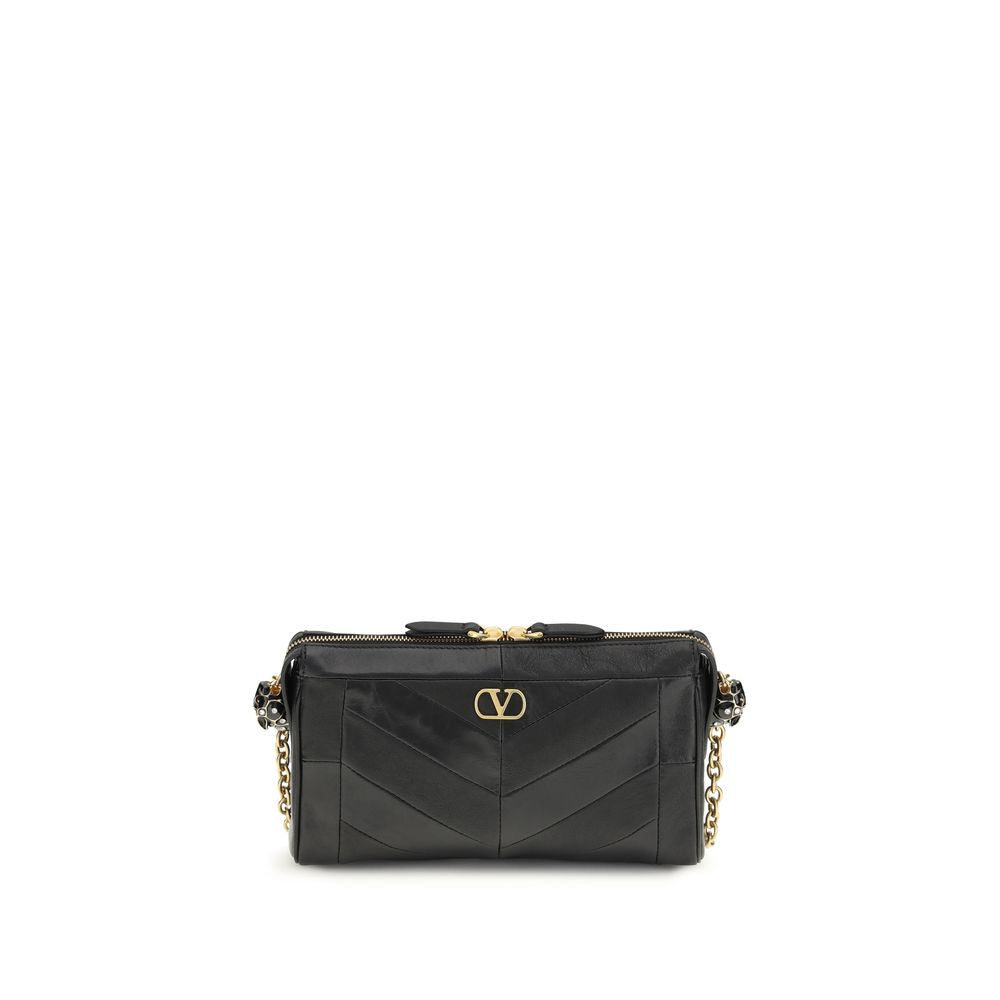 Bolso de hombro Valentino Garavani negro de piel de cordero Ovis Aries Aries