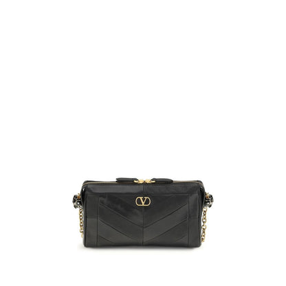 Bolso de hombro Valentino Garavani negro de piel de cordero Ovis Aries Aries