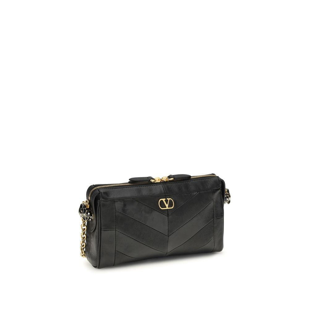Bolso de hombro Valentino Garavani negro de piel de cordero Ovis Aries Aries