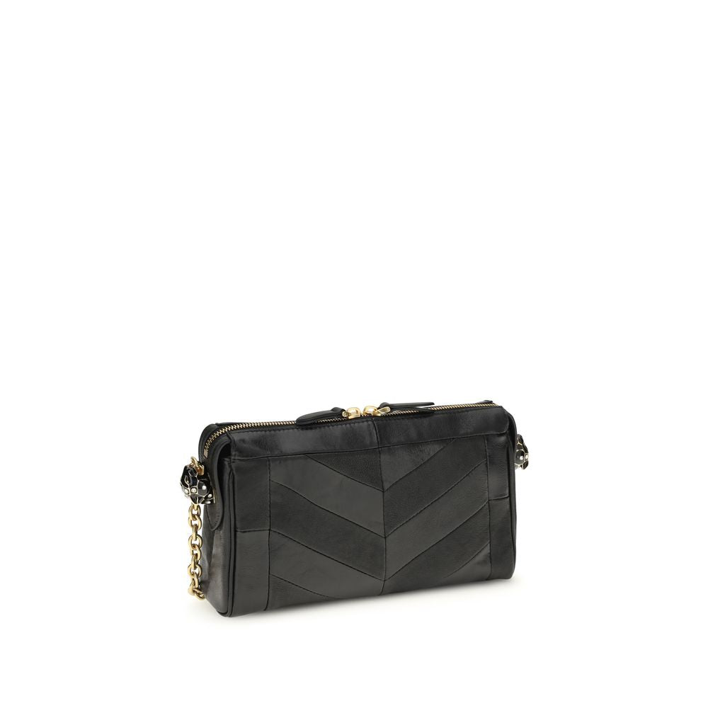 Bolso de hombro Valentino Garavani negro de piel de cordero Ovis Aries Aries