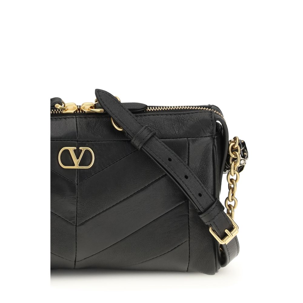 Bolso de hombro Valentino Garavani negro de piel de cordero Ovis Aries Aries