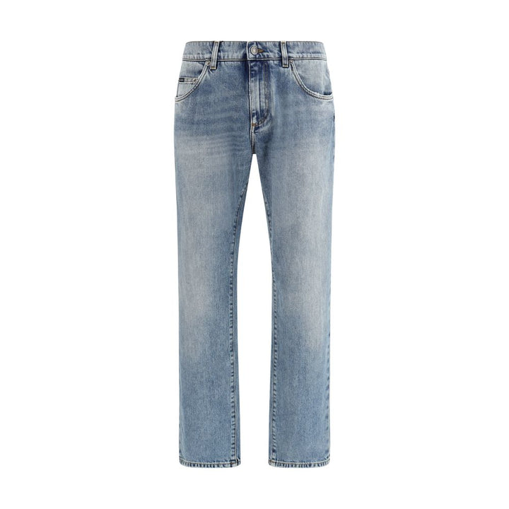 Dolce & Gabbana Blue Cotton Straight-Leg Jeans