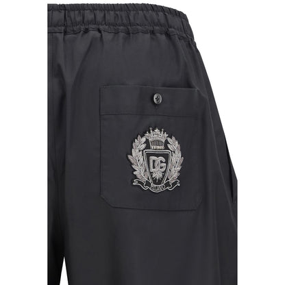 Dolce & Gabbana Black Cotton Bermuda Shorts