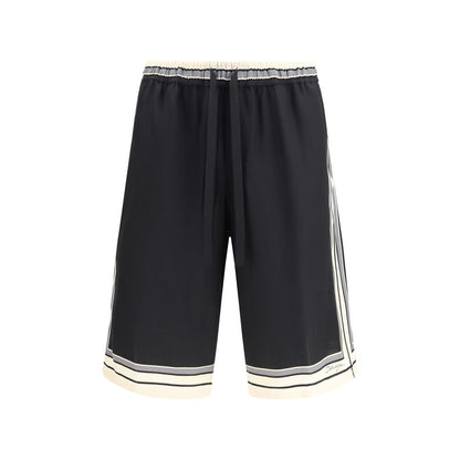 Dolce & Gabbana Black Silk Bermuda Shorts