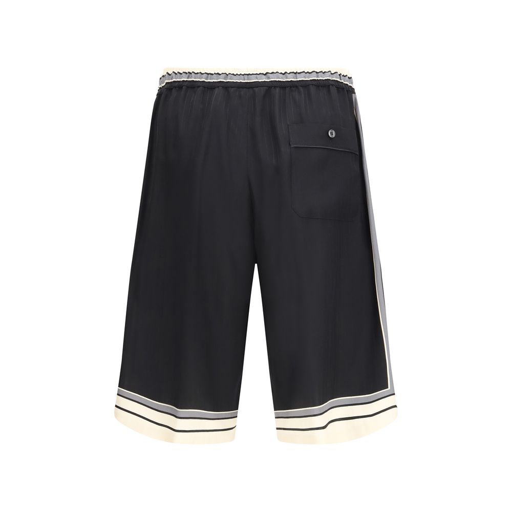 Dolce & Gabbana Black Silk Bermuda Shorts