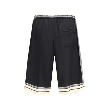 Dolce & Gabbana Black Silk Bermuda Shorts